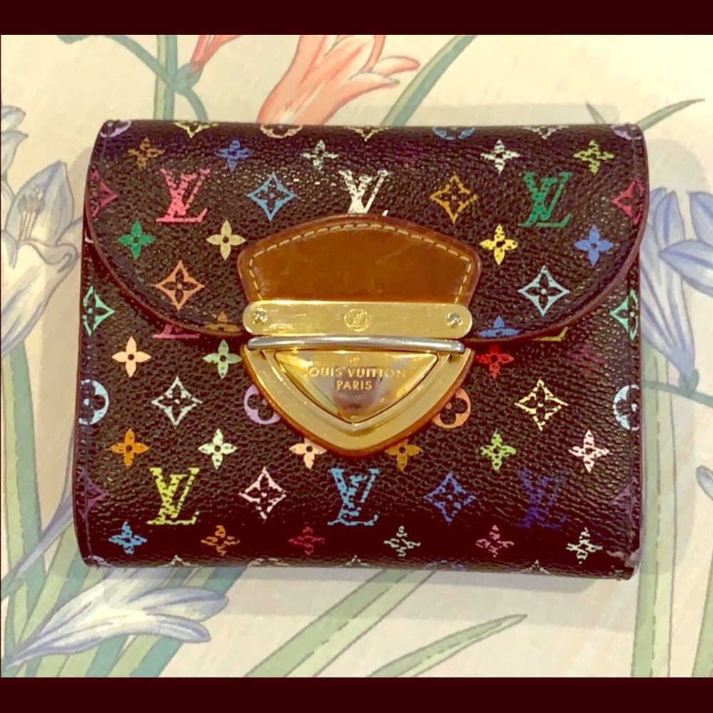 Louis Vuitton Black Colorful Bilfold